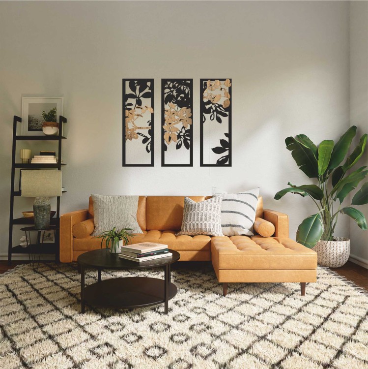 tryptyk drzewo liście 70 x 85 cm obraz ażurowy dwuwarstwowy