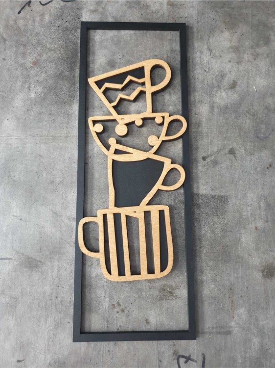 dekoracja ażurowa na ścianę kącik kawowy