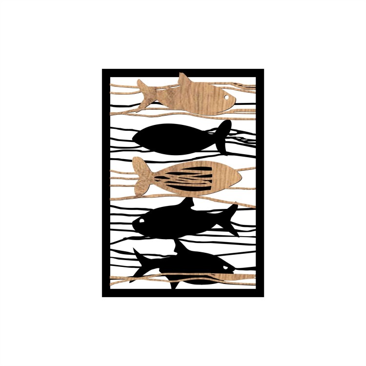 dekoracja na ścianę pionowa ryby ażurowe