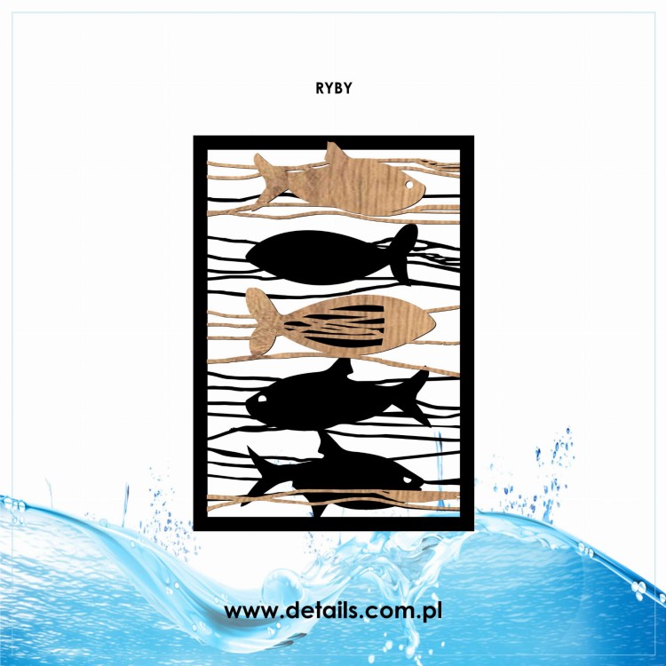 ryby(1).jpg obraz ażurowy dekoracja na ścianę