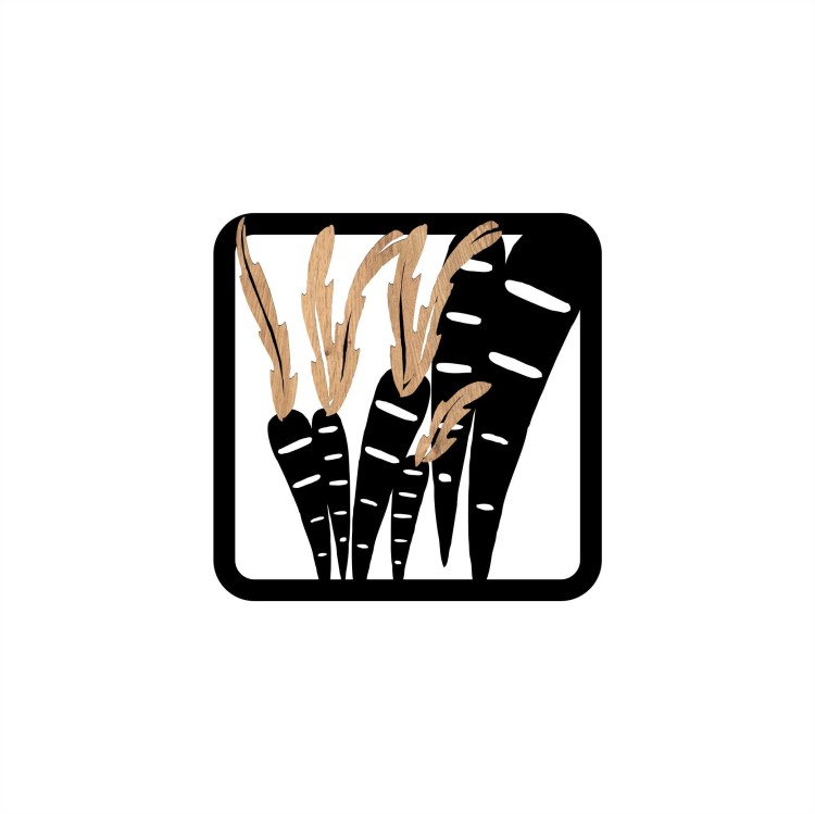 kwadratowa dekoracja na ścianę marchewka w ramie