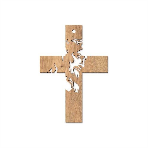 krzyż drewniany z wizerunkiem Jezusa