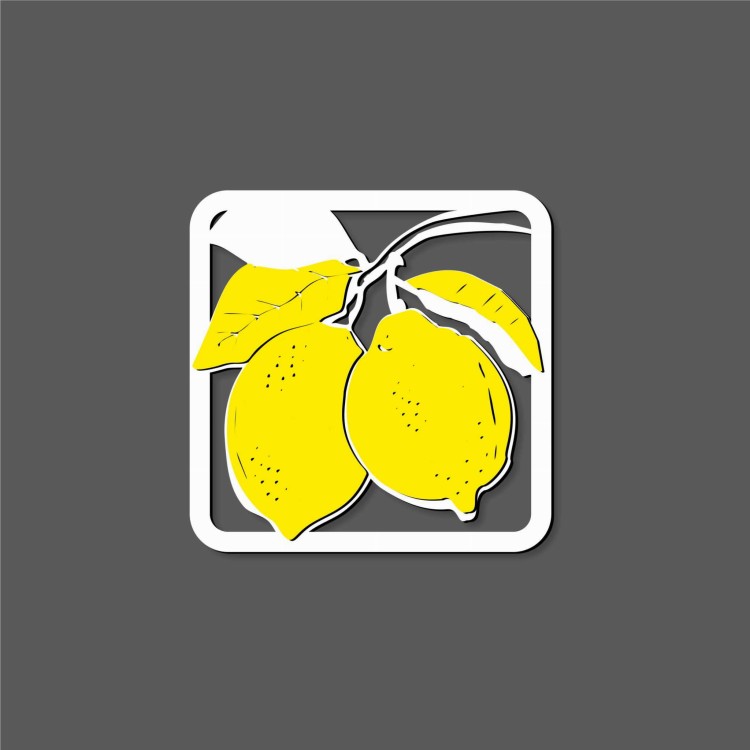 cytryna białe z żółtym dekoracja ażurowa na ścianę