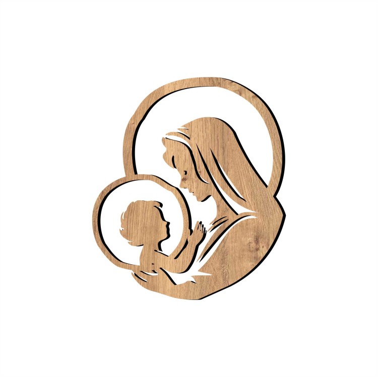 maryja z dzieciatkiem ażur drewno dekoracja ażurowa na ścianę
