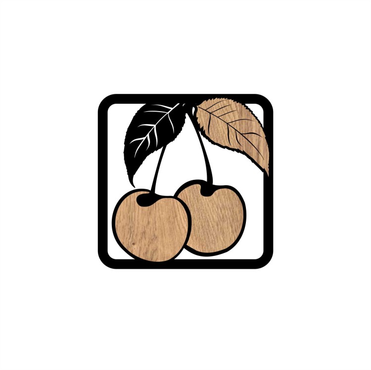 obraz ażurowy wiśnia czarne z drewnem dekoracja ściany