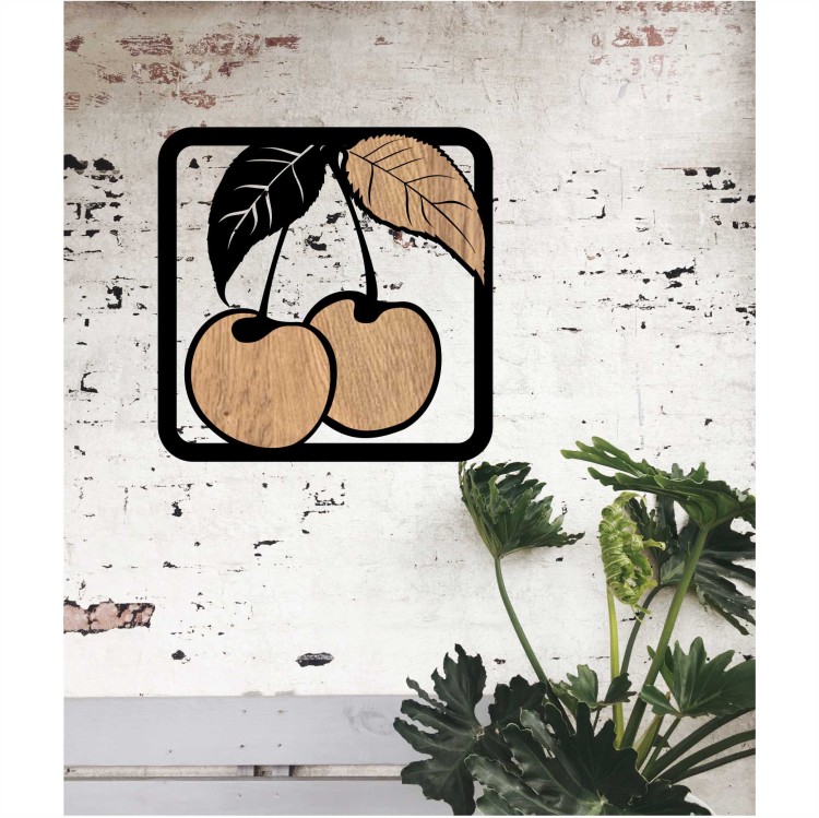 wiśnia czarne z drewnem ozdoba na ścianę