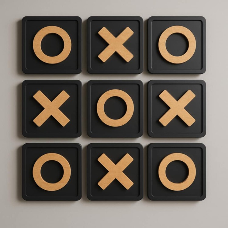 Relief dekoracja ścienna kółko i krzyżyk