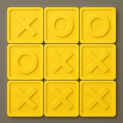 duża dekoracja ścienna kółko i krzyżyk żółta