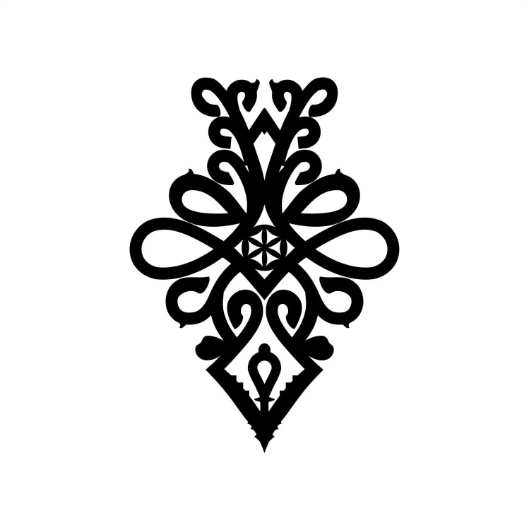 Parzenica bez ramy czarna ozdoba