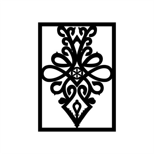 Parzenica w ramie czarna ażurowa dekoracja