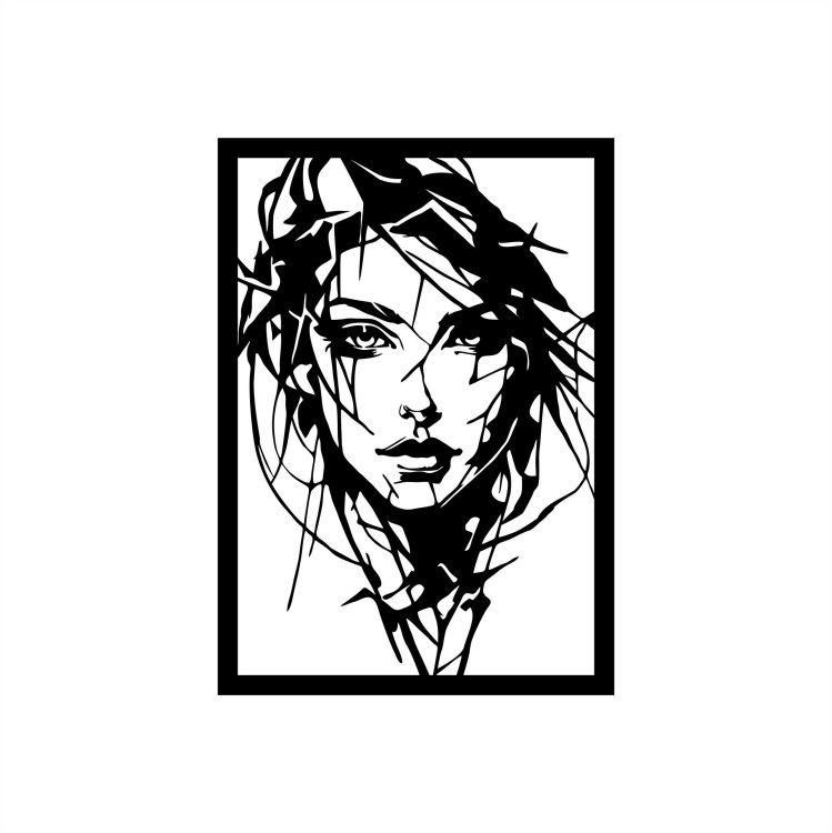 portret ażurowy kobieta wycinany laserem