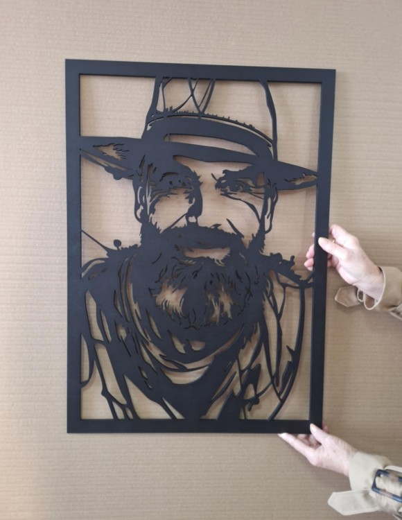 portret czarny mdf obraz jednowarstwowy
