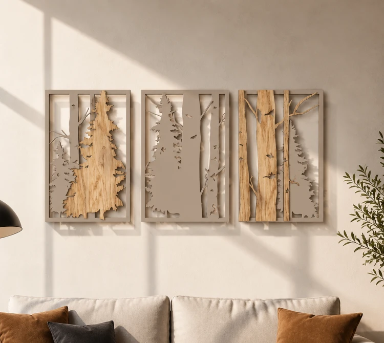 Tryptyk-Obrazow-Azurowych-Las-Drzewa-3D-wiszacy-na-scianie-w-salonie-nad-sofa-zblizenie-kaszmirowy kolor