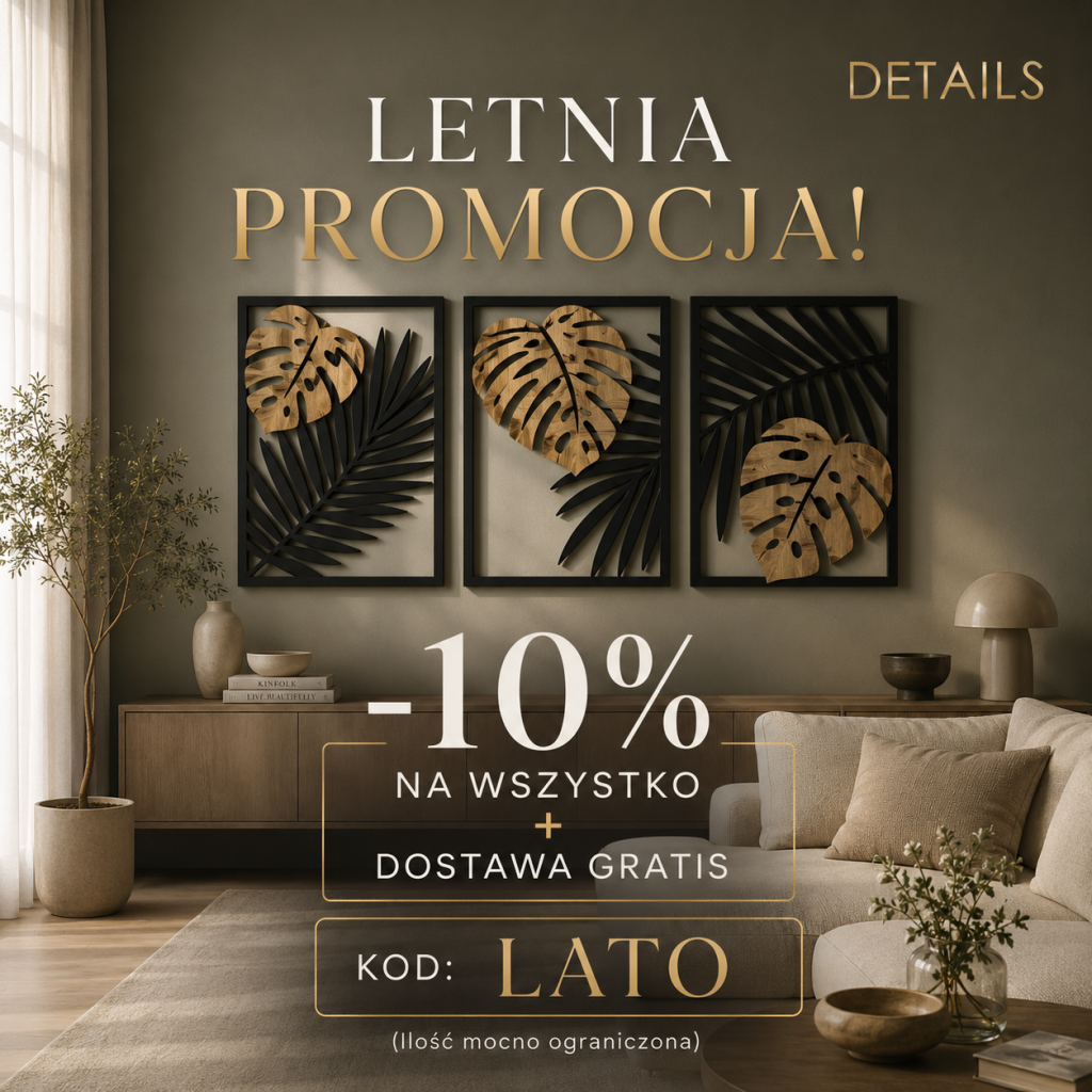 letnia promocja dekoracja ażurowa tryptyk 